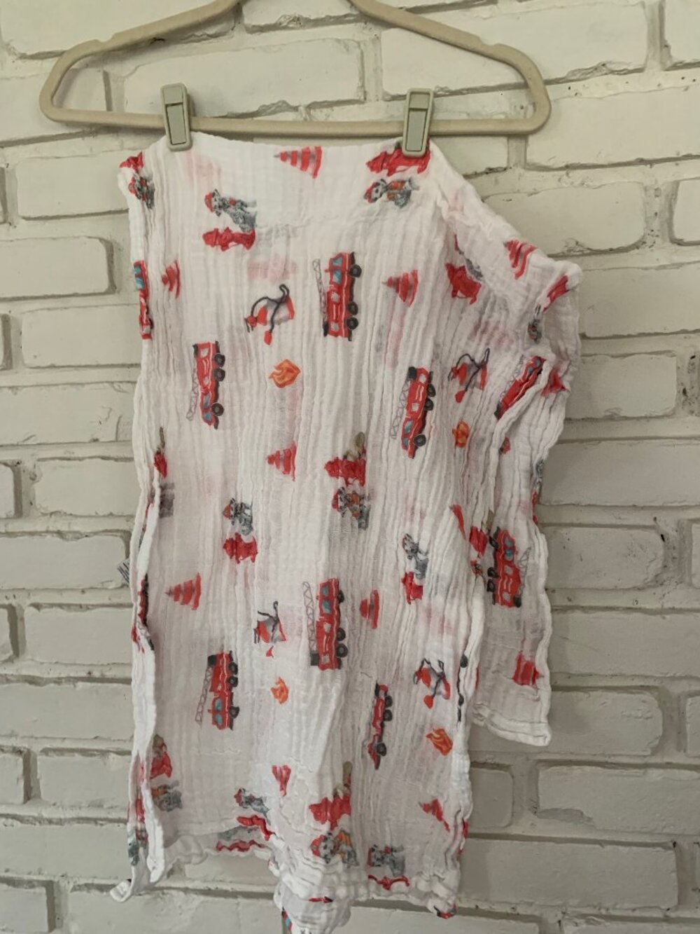 Baby Blanket 100% Cotton Cute Dalmatian Fire Fighter Receiving Blanket